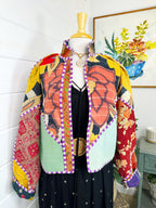 Boho Patchwork Kantha Jacket – Handmade Quilted & Reversible Blanket Coat