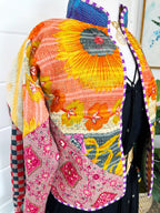 Boho Patchwork Kantha Jacket – Handmade Quilted & Reversible Blanket Coat