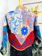 Boho Patchwork Kantha Jacket – Handmade Quilted & Reversible Blanket Coat
