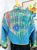 Boho Patchwork Kantha Jacket – Handmade Quilted & Reversible Blanket Coat
