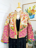 Boho Patchwork Kantha Jacket – Handmade Quilted & Reversible Blanket Coat