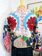 Boho Patchwork Kantha Jacket – Handmade Quilted & Reversible Blanket Coat