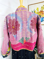 Boho Patchwork Kantha Jacket – Handmade Quilted & Reversible Blanket Coat