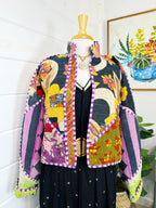 Boho Patchwork Kantha Jacket – Handmade Quilted & Reversible Blanket Coat