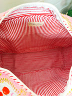 Quilted Weekender Duffle Overnight Bag - Pink Cherry & Bows