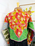 Boho Patchwork Kantha Jacket – Handmade Quilted & Reversible Blanket Coat