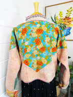 Boho Patchwork Kantha Jacket – Handmade Quilted & Reversible Blanket Coat