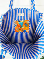 Quilted Cotton Reversible Large Tote Bag - Orange Italian Getaway