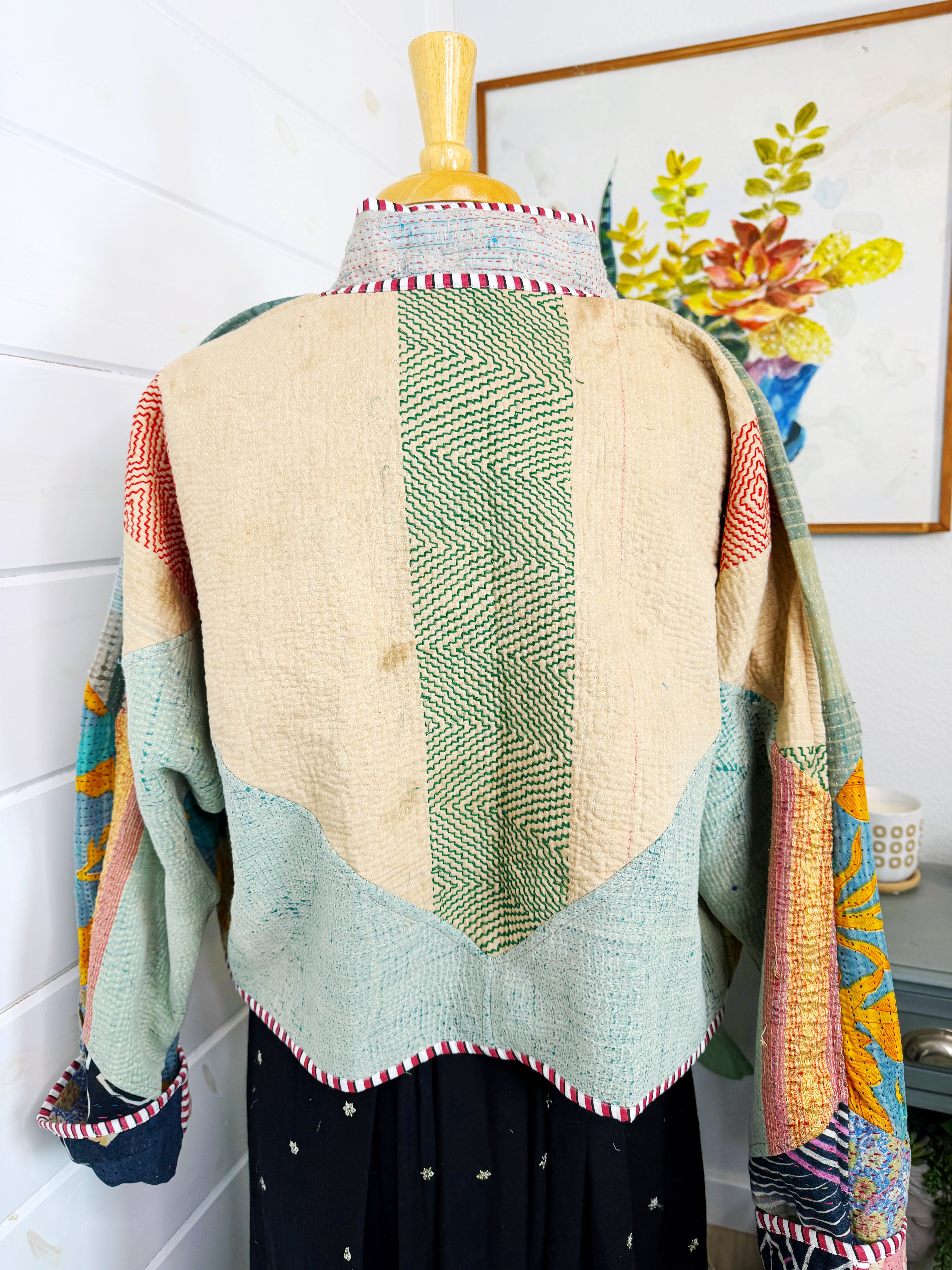 Patchwork Kantha Jacket – Handmade Quilted & Reversible Blanket Coat