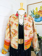 Boho Patchwork Kantha Jacket – Handmade Quilted & Reversible Blanket Coat