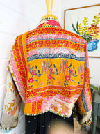 Boho Patchwork Kantha Jacket – Handmade Quilted & Reversible Blanket Coat