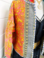 Boho Patchwork Kantha Jacket – Handmade Quilted & Reversible Blanket Coat
