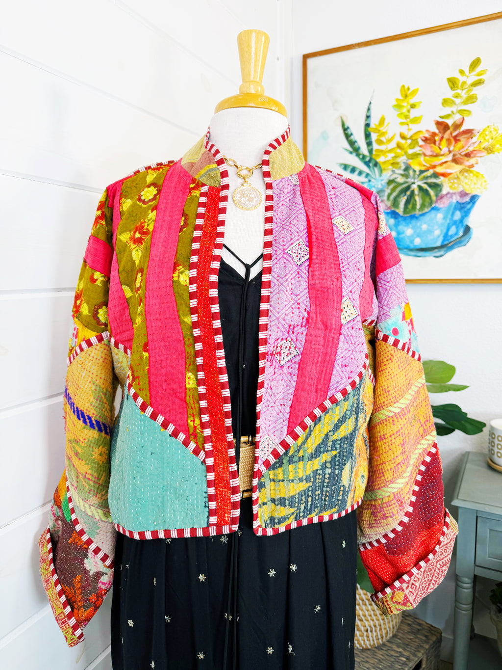 Patchwork Kantha Jacket – Quilted Reversible Blanket Coat