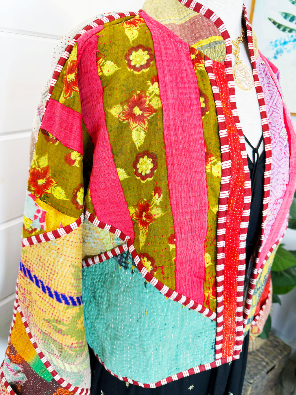 Patchwork Kantha Jacket – Quilted Reversible Blanket Coat