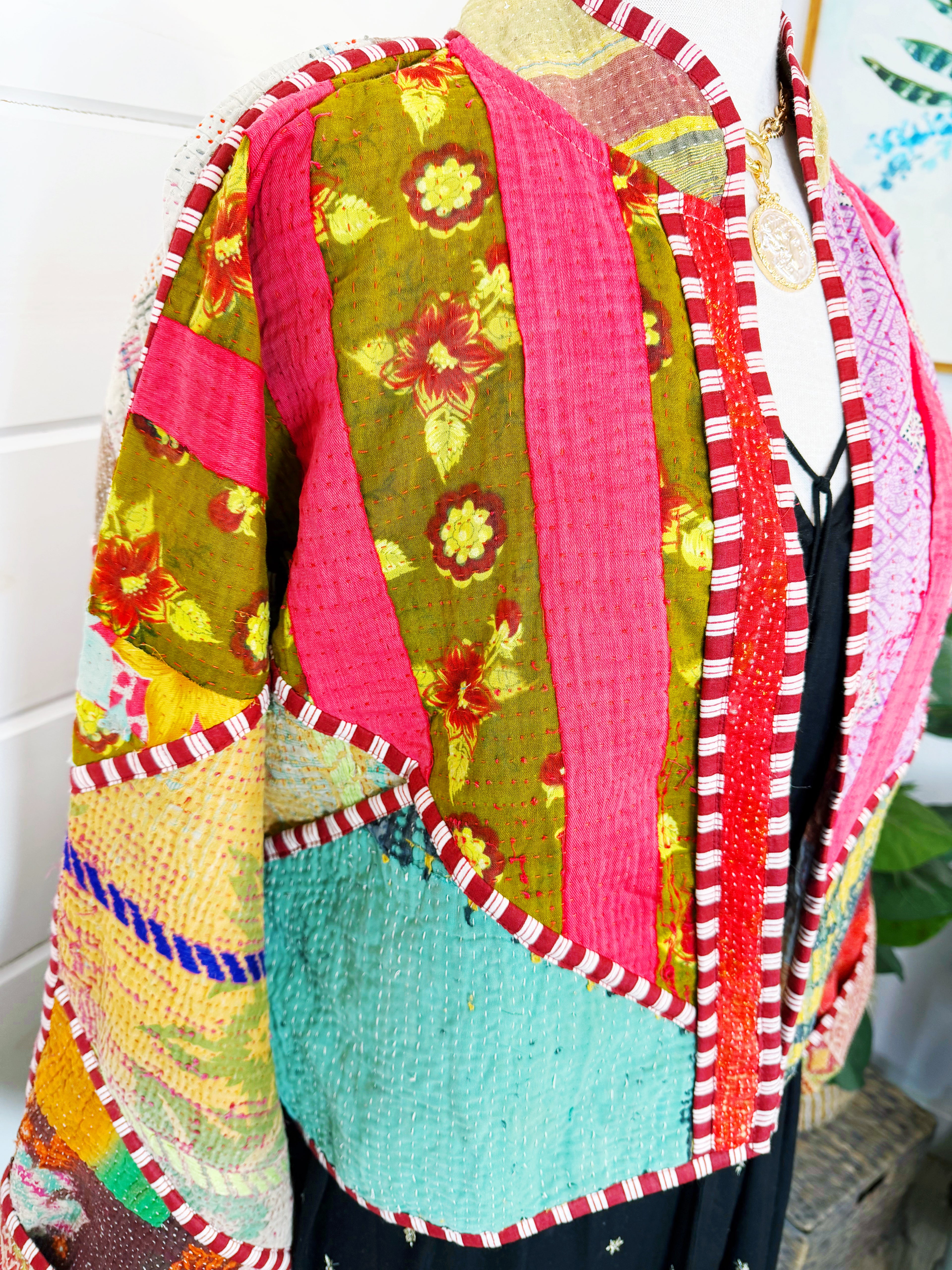 Patchwork Kantha Jacket – Quilted Reversible Blanket Coat