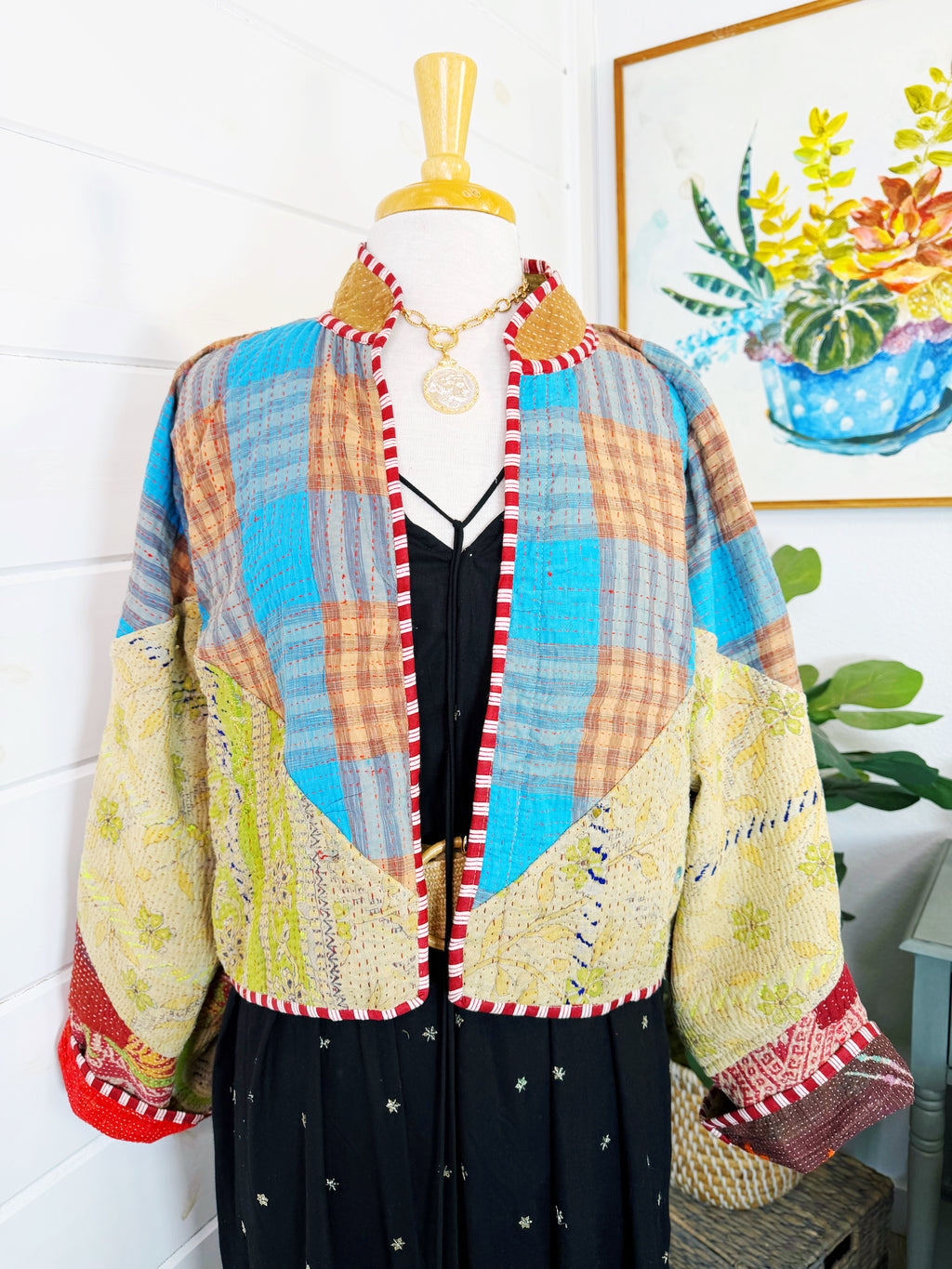 Patchwork Kantha Jacket – Quilted Reversible Blanket Coat