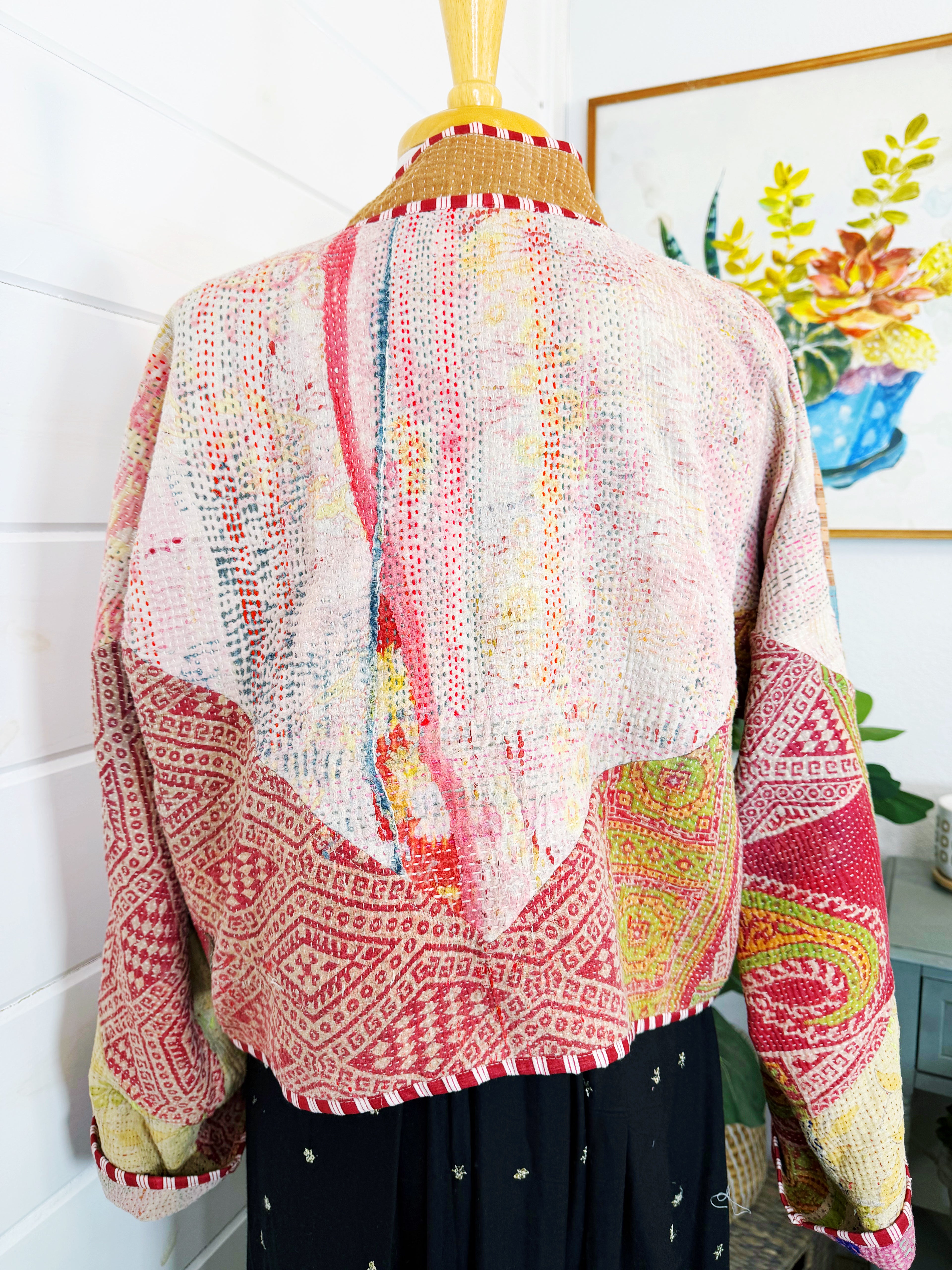 Patchwork Kantha Jacket – Quilted Reversible Blanket Coat