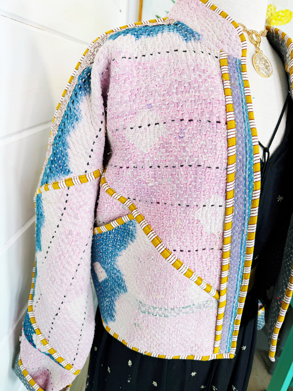 Patchwork Kantha Jacket – Quilted Reversible Blanket Coat
