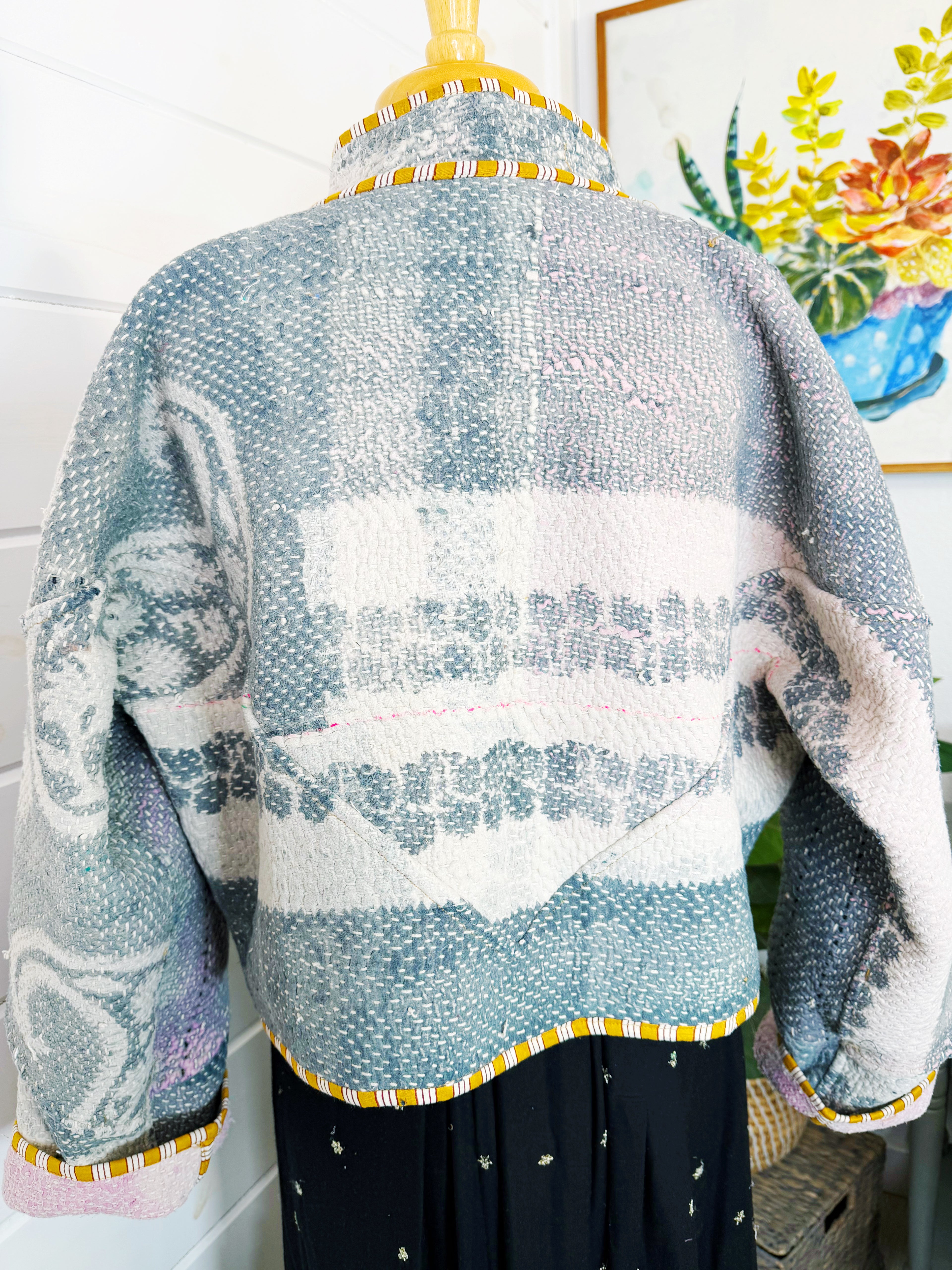 Patchwork Kantha Jacket – Quilted Reversible Blanket Coat