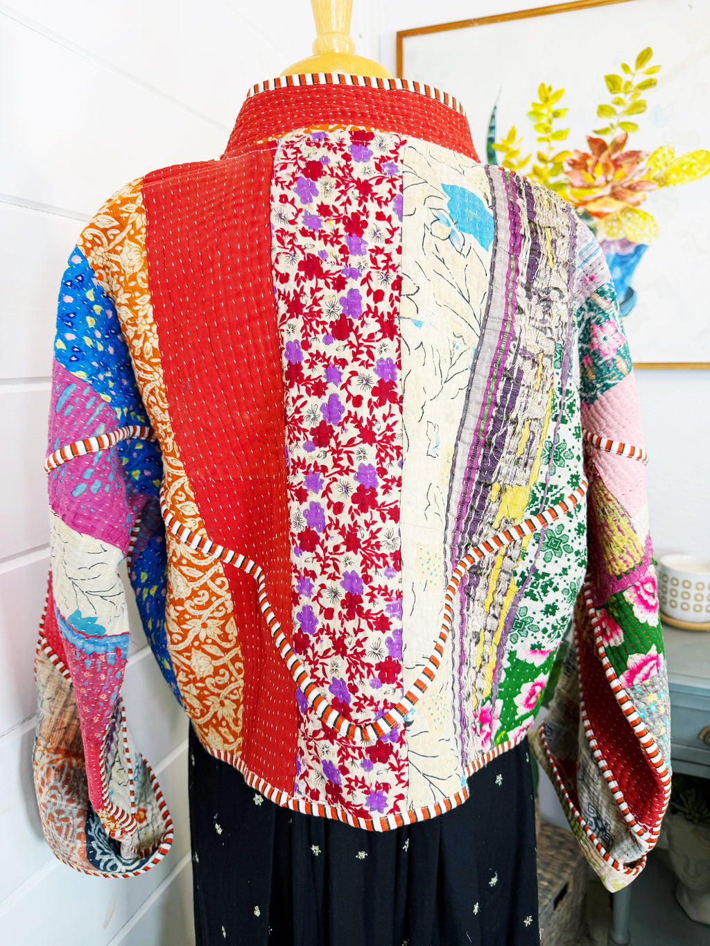 Patchwork Kantha Jacket – Quilted Reversible Blanket Coat