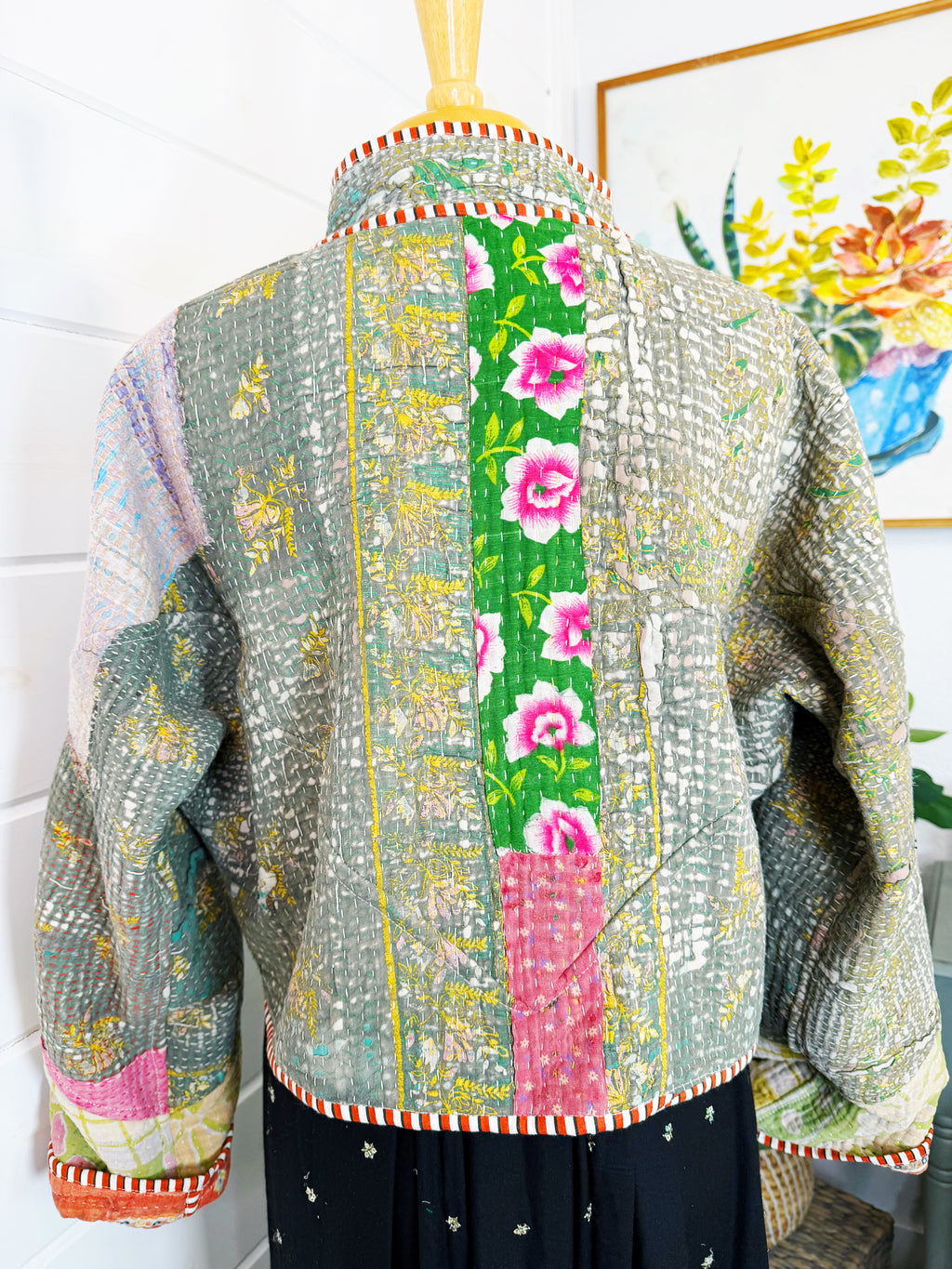Patchwork Kantha Jacket – Quilted Reversible Blanket Coat