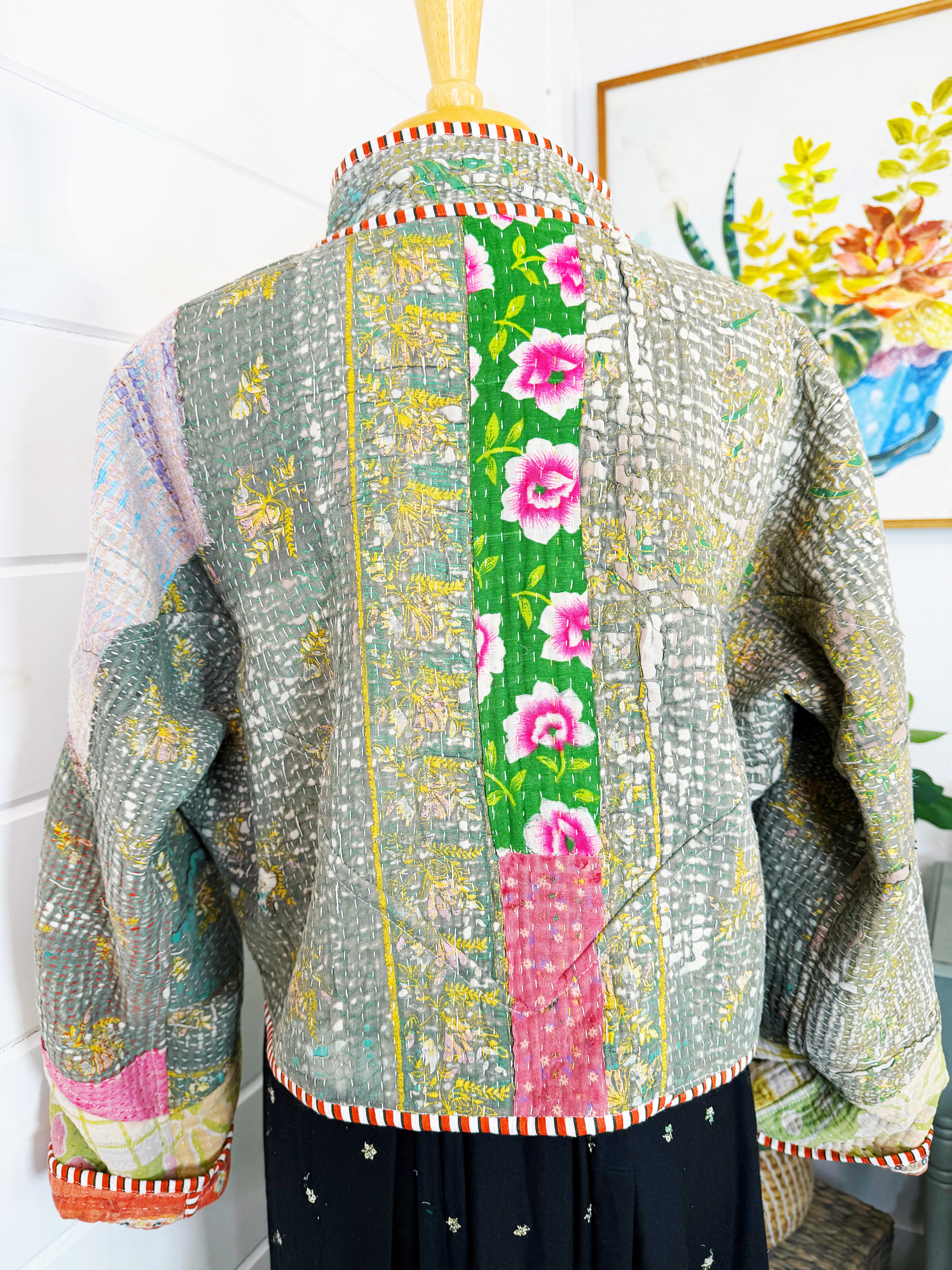 Patchwork Kantha Jacket – Quilted Reversible Blanket Coat
