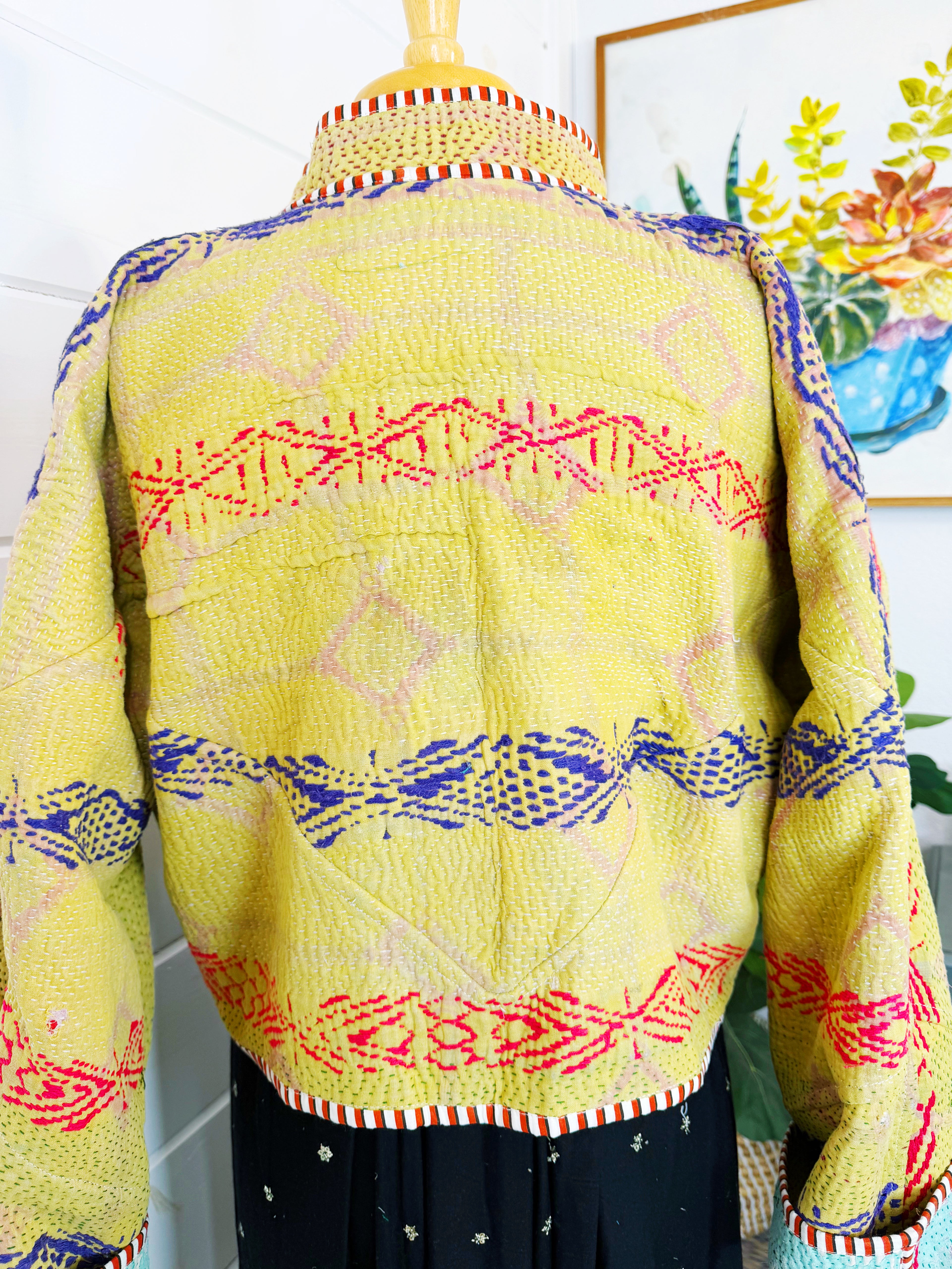 Patchwork Kantha Jacket – Quilted Reversible Blanket Coat