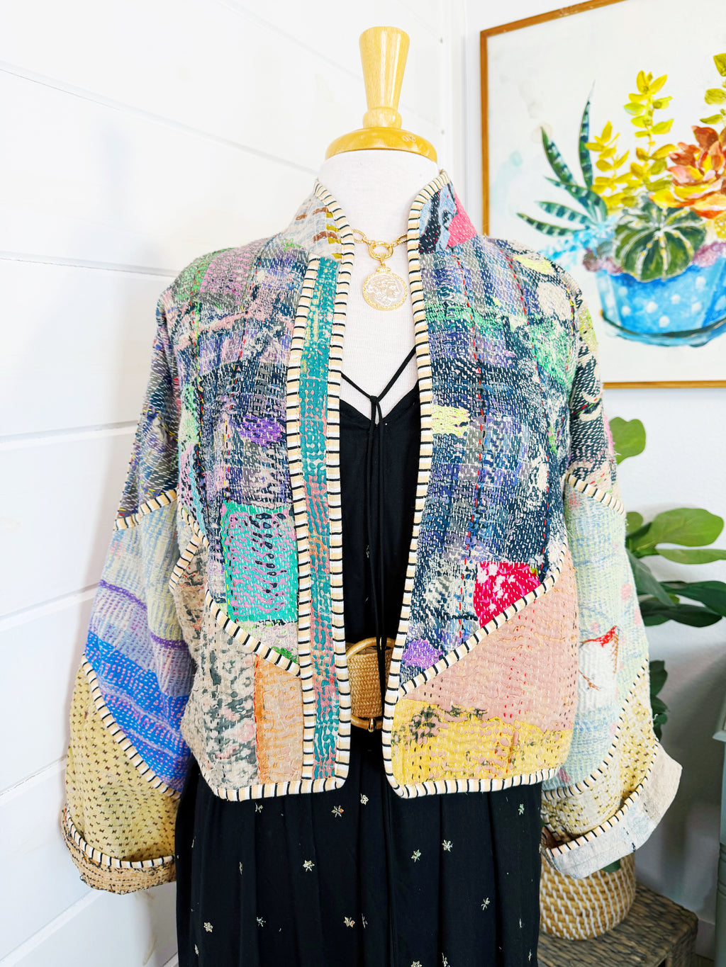 Patchwork Kantha Jacket – Quilted Reversible Blanket Coat