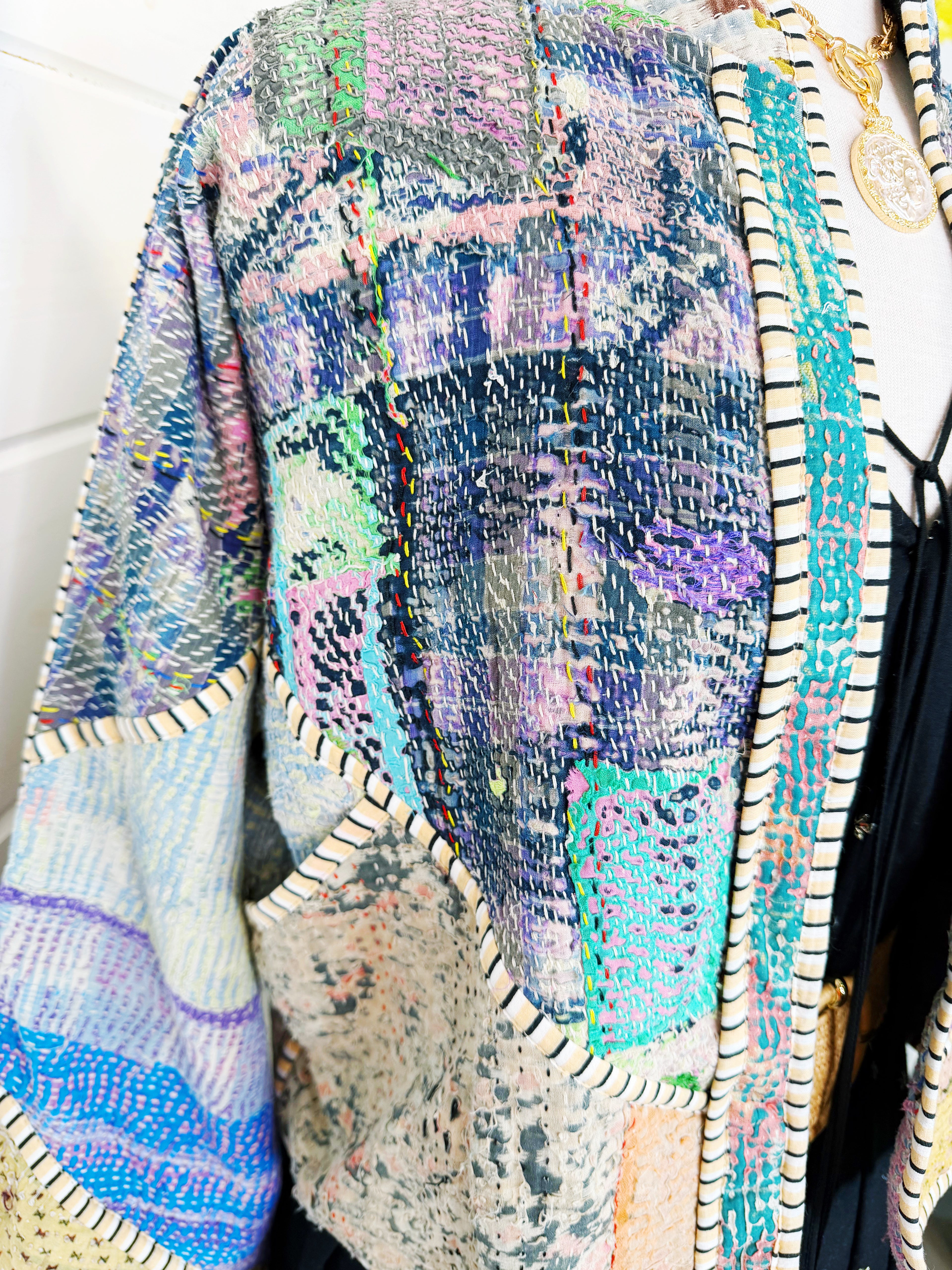 Patchwork Kantha Jacket – Quilted Reversible Blanket Coat