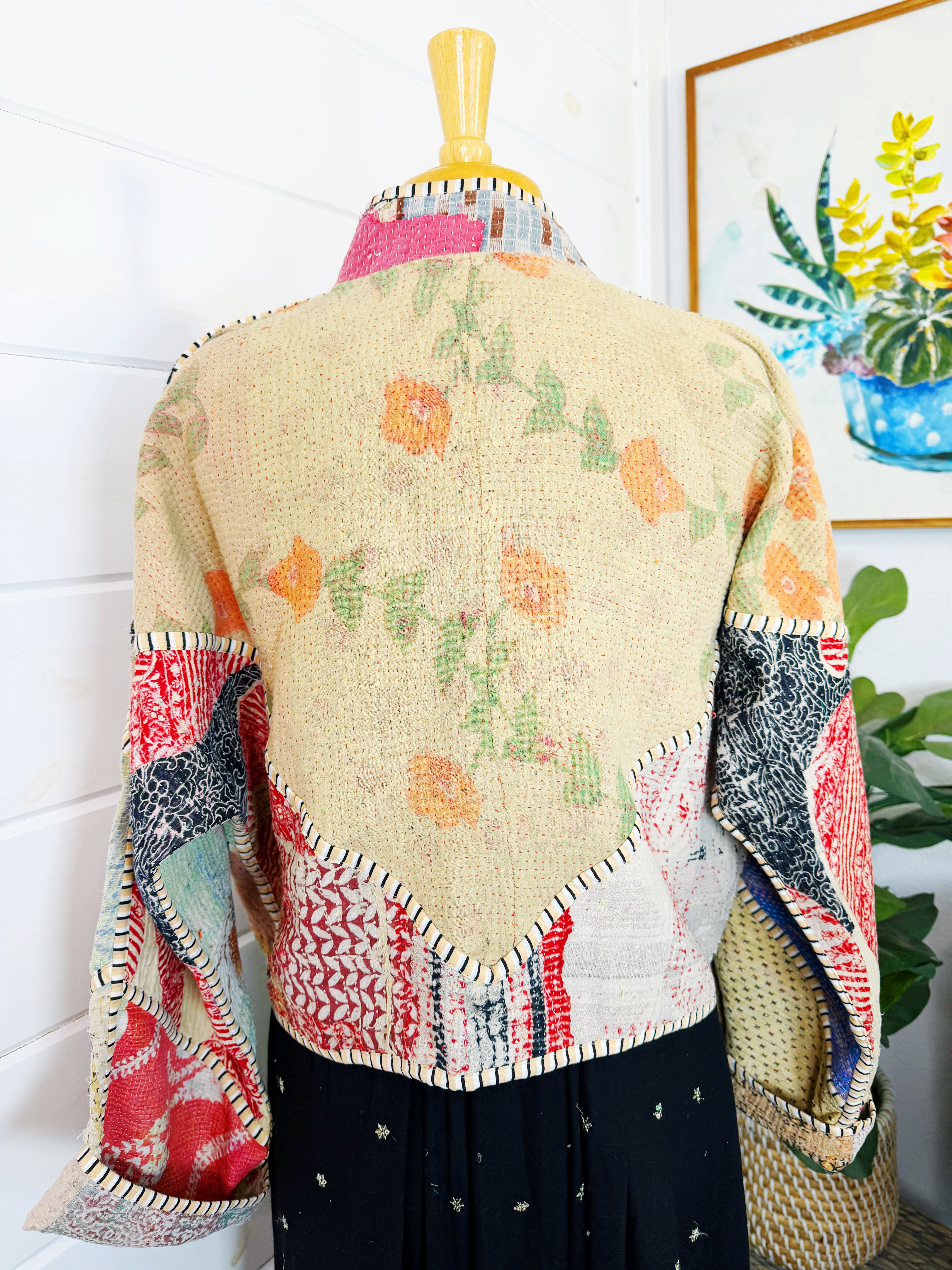 Patchwork Kantha Jacket – Quilted Reversible Blanket Coat