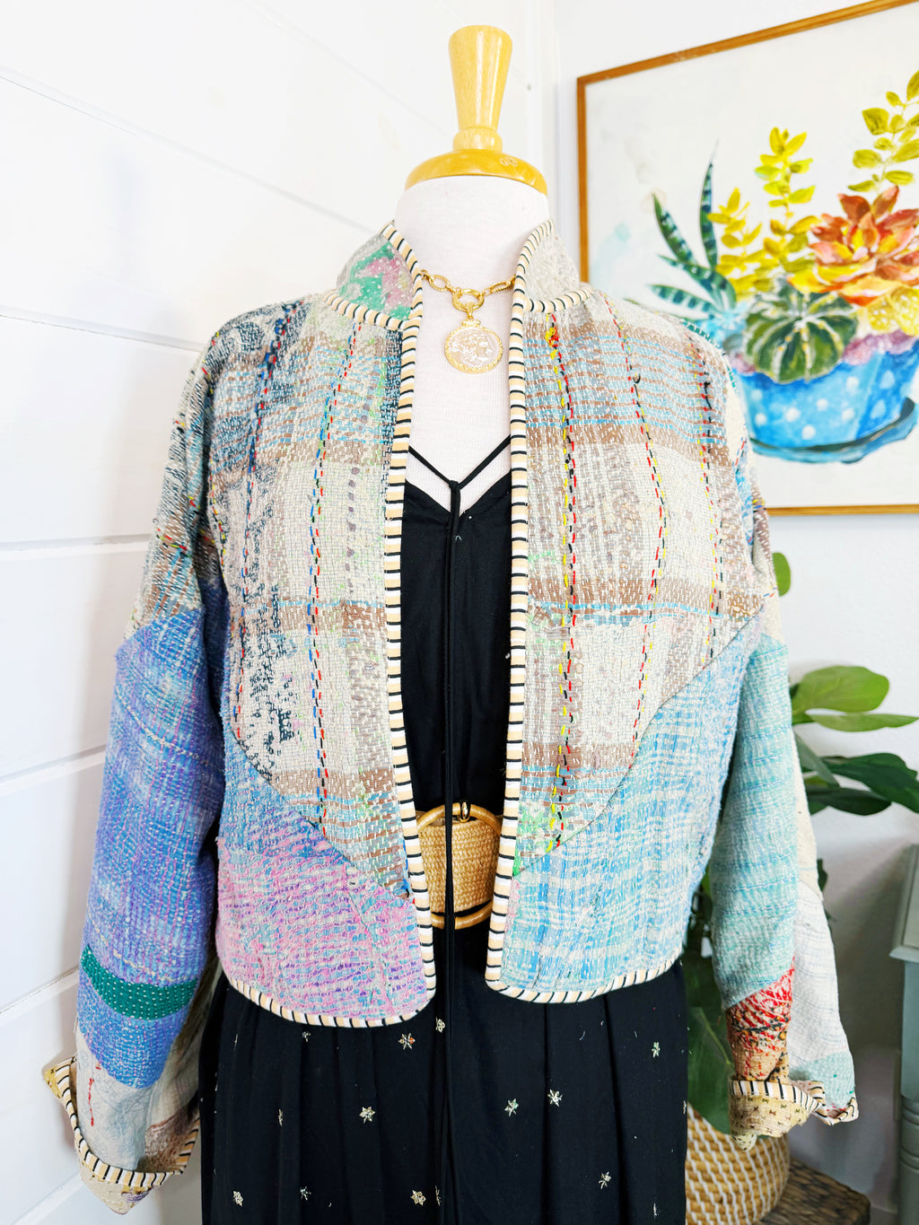 Patchwork Kantha Jacket – Quilted Reversible Blanket Coat