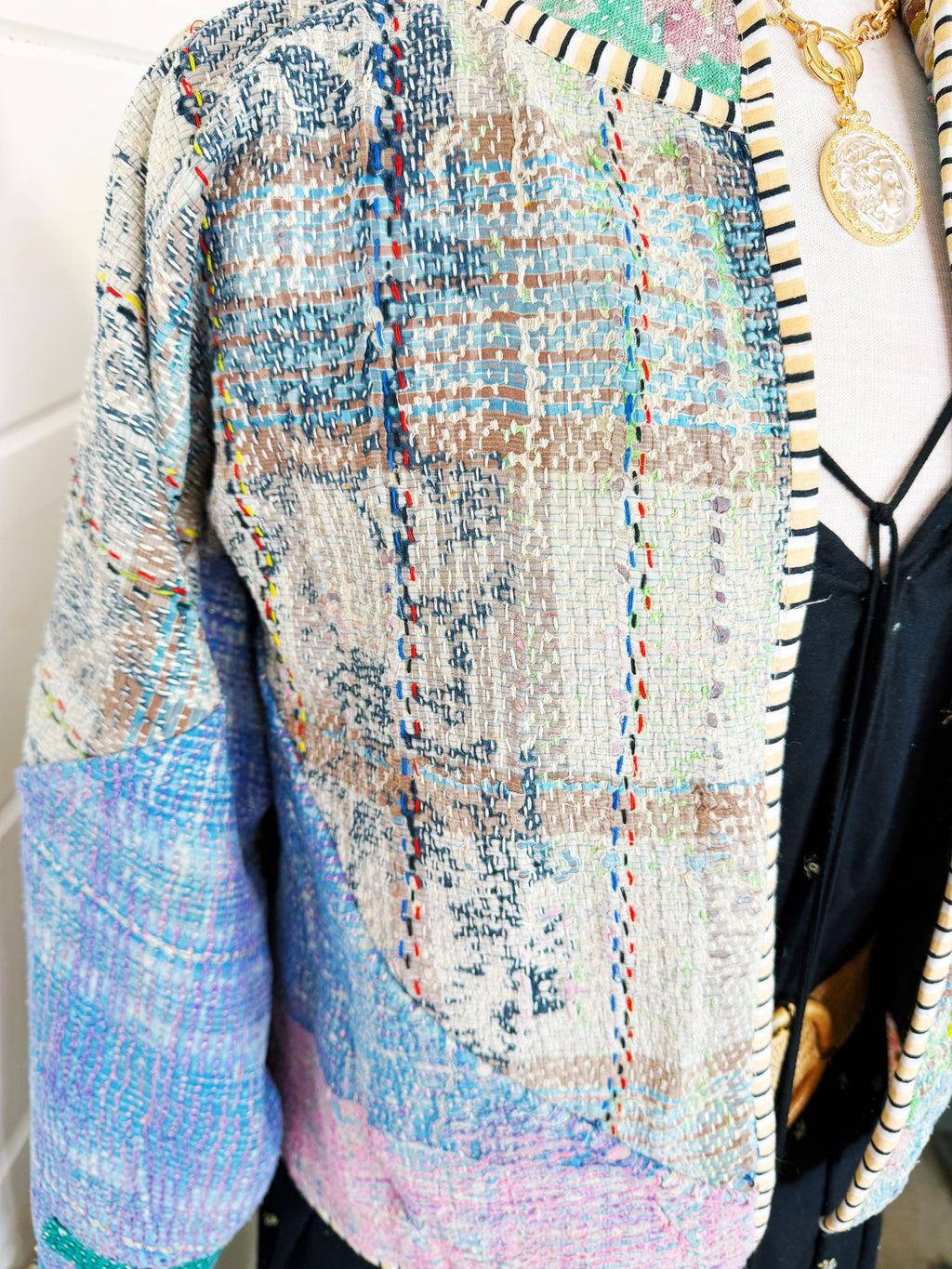 Patchwork Kantha Jacket – Quilted Reversible Blanket Coat
