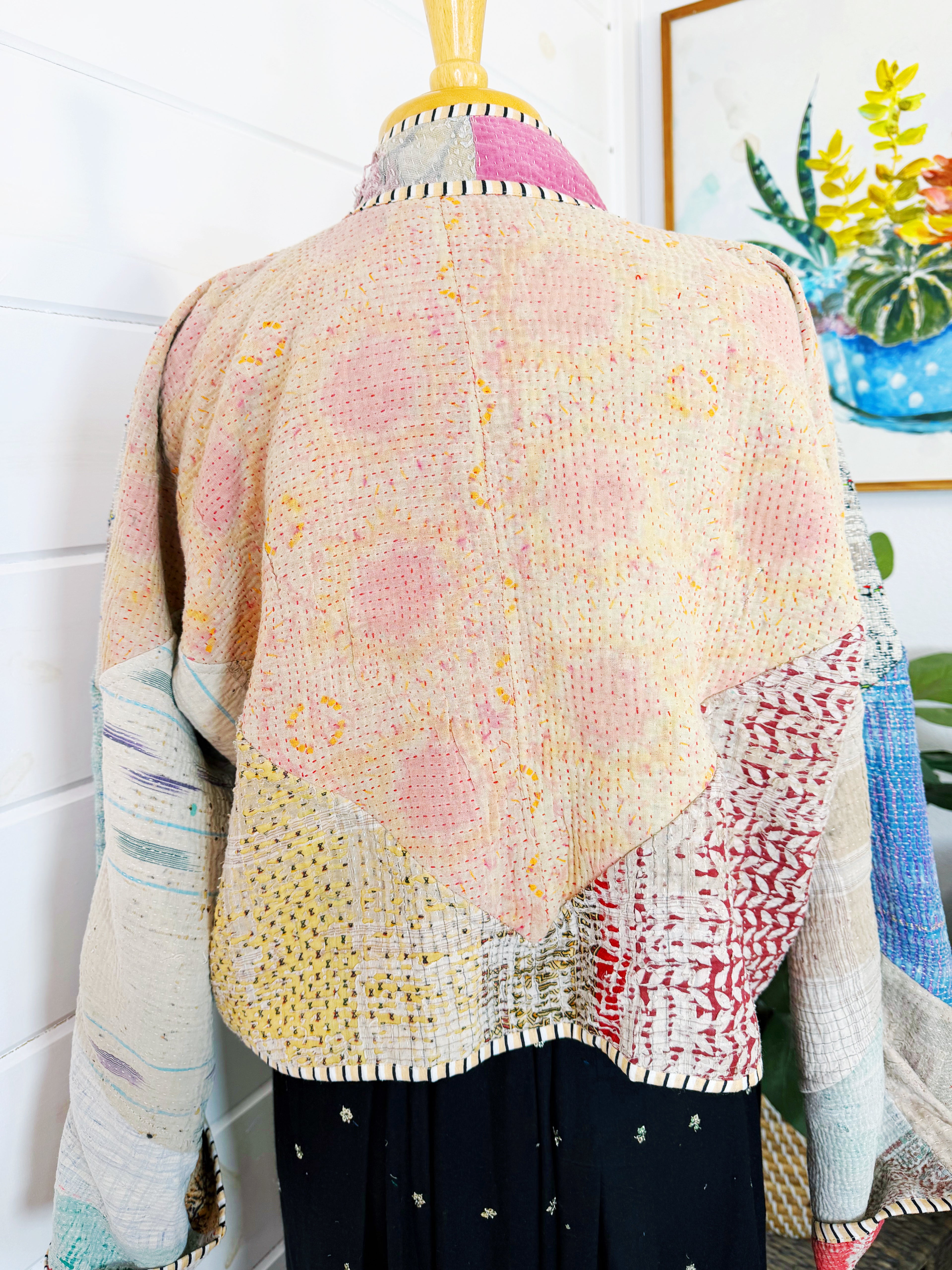 Patchwork Kantha Jacket – Quilted Reversible Blanket Coat
