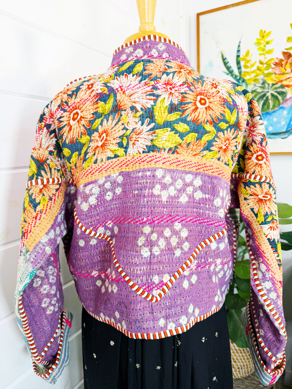 Patchwork Kantha Jacket – Quilted Reversible Blanket Coat