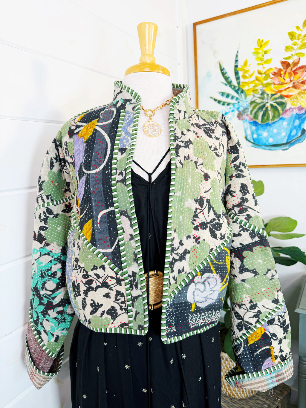 Patchwork Kantha Jacket – Quilted Reversible Blanket Coat