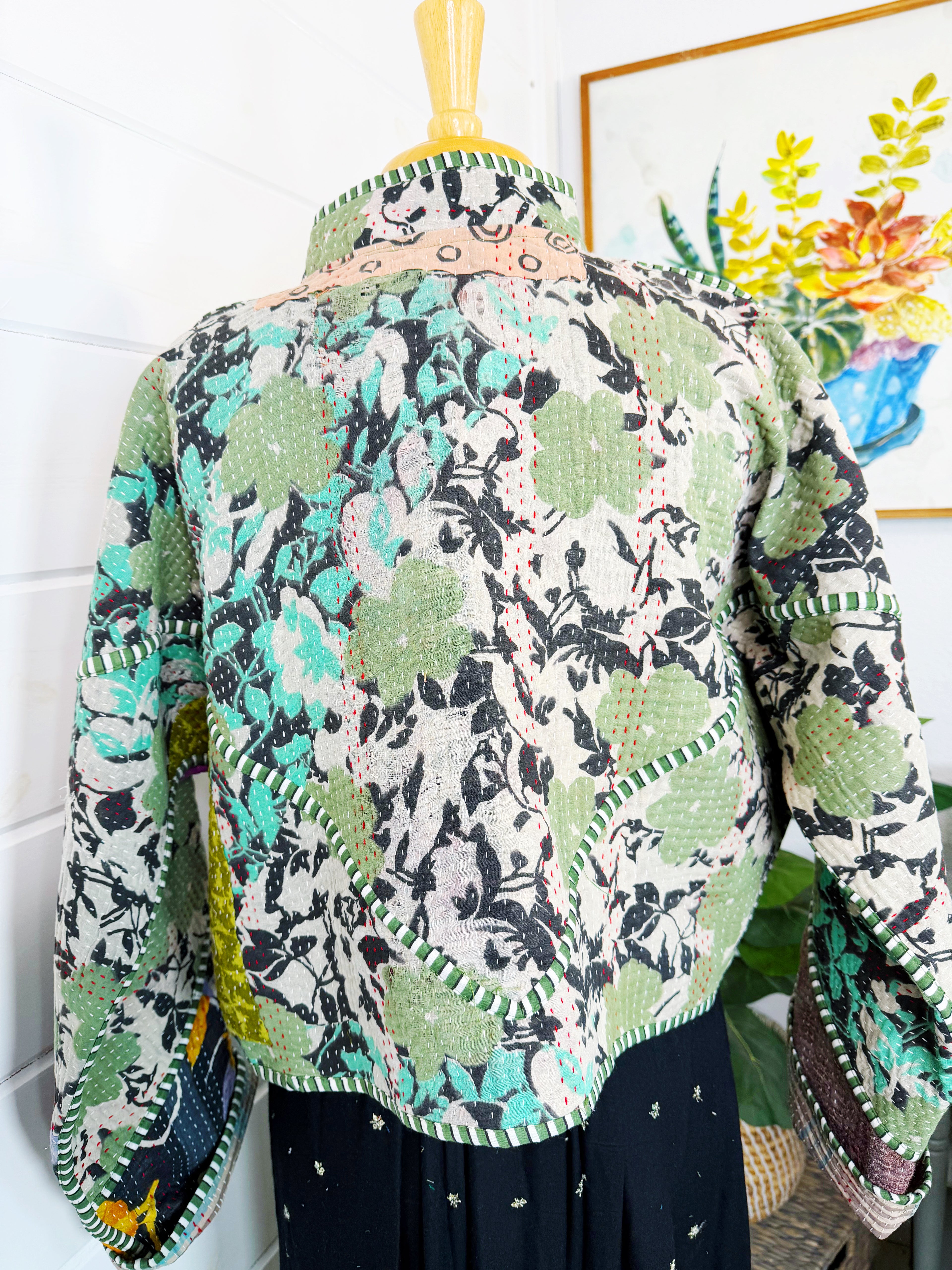 Patchwork Kantha Jacket – Quilted Reversible Blanket Coat