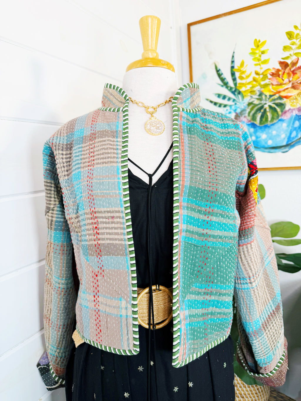 Patchwork Kantha Jacket – Quilted Reversible Blanket Coat
