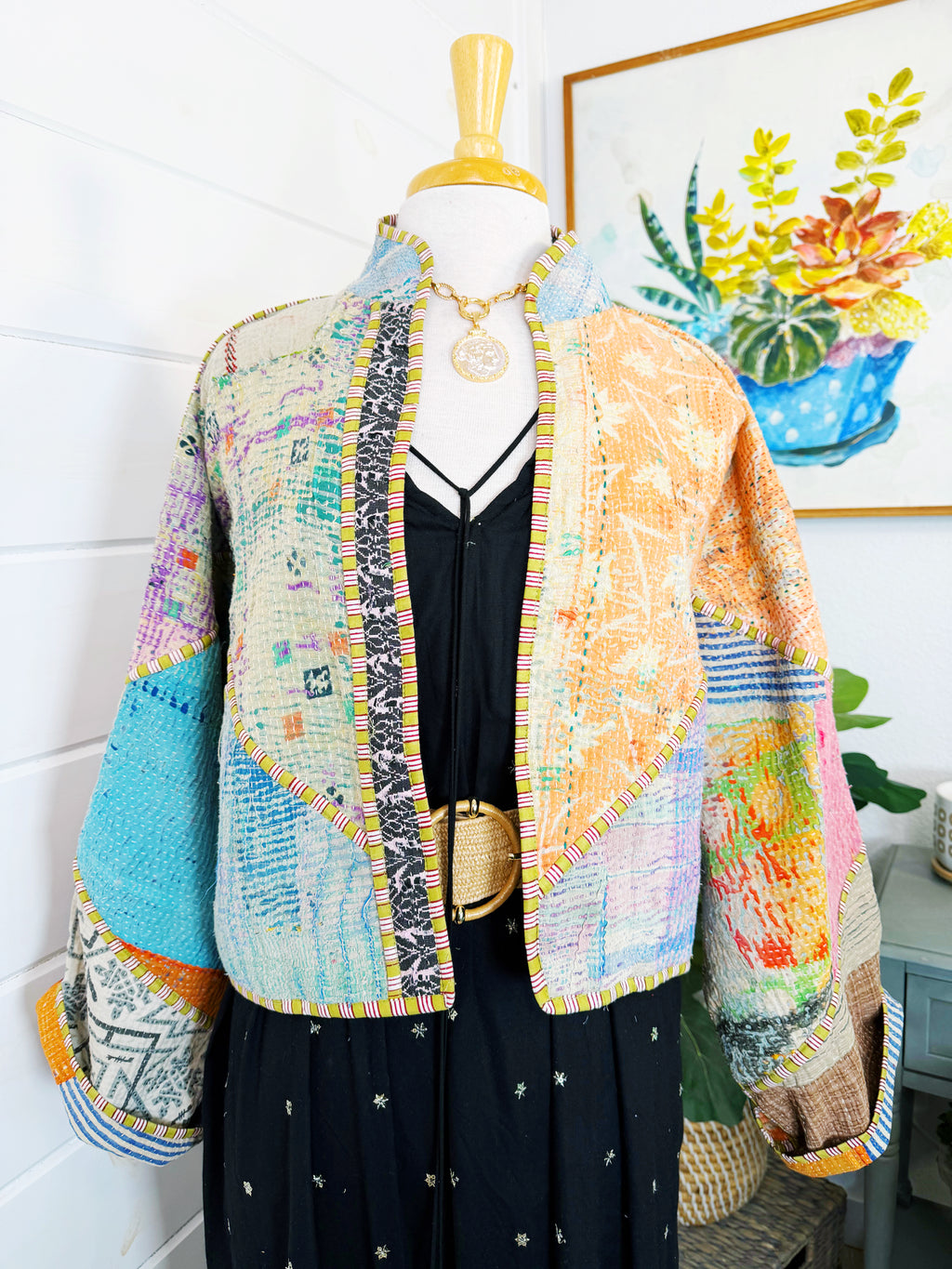 Patchwork Kantha Jacket – Quilted Reversible Blanket Coat