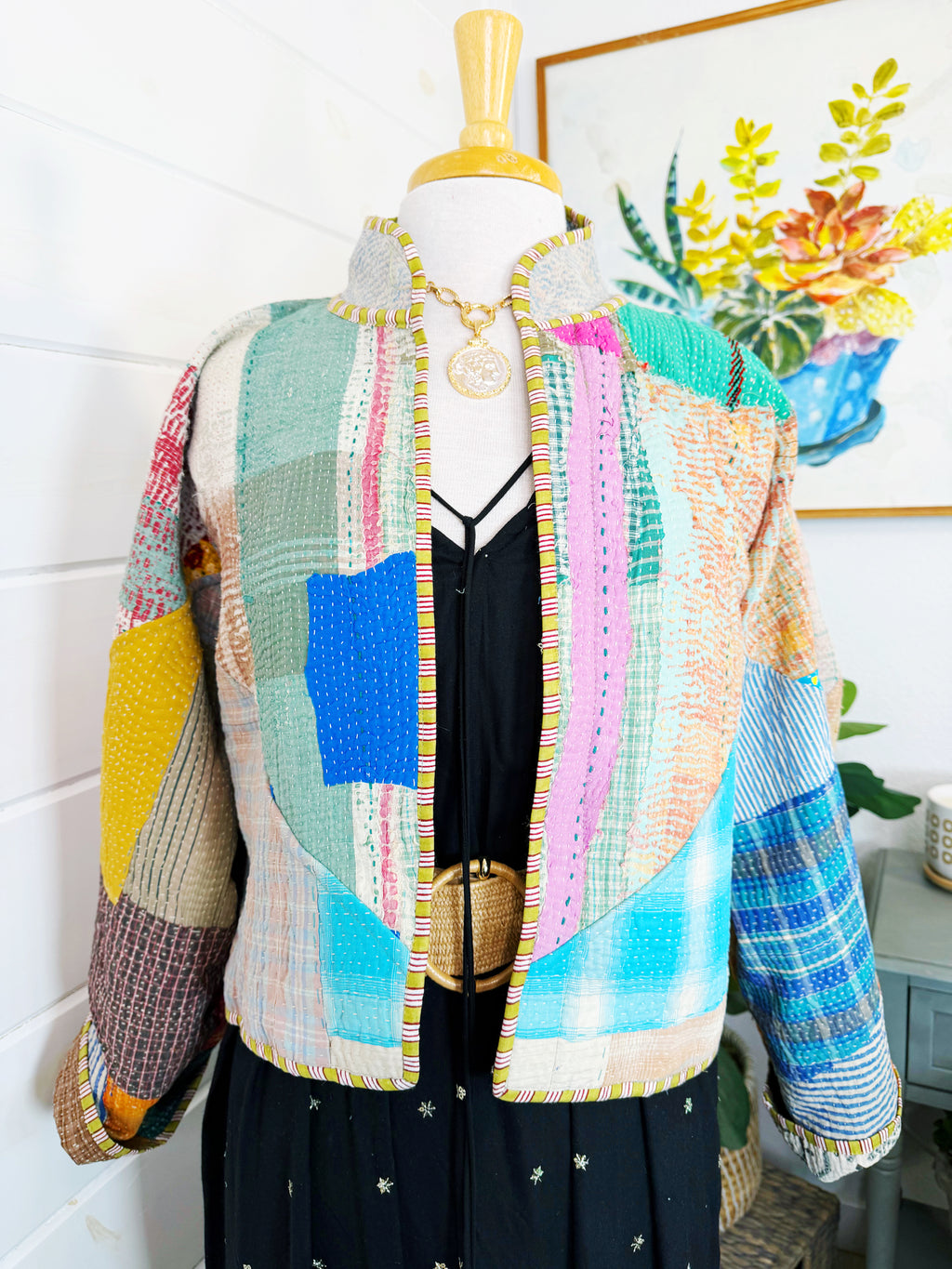 Patchwork Kantha Jacket – Quilted Reversible Blanket Coat