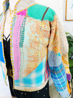 Patchwork Kantha Jacket – Quilted Reversible Blanket Coat
