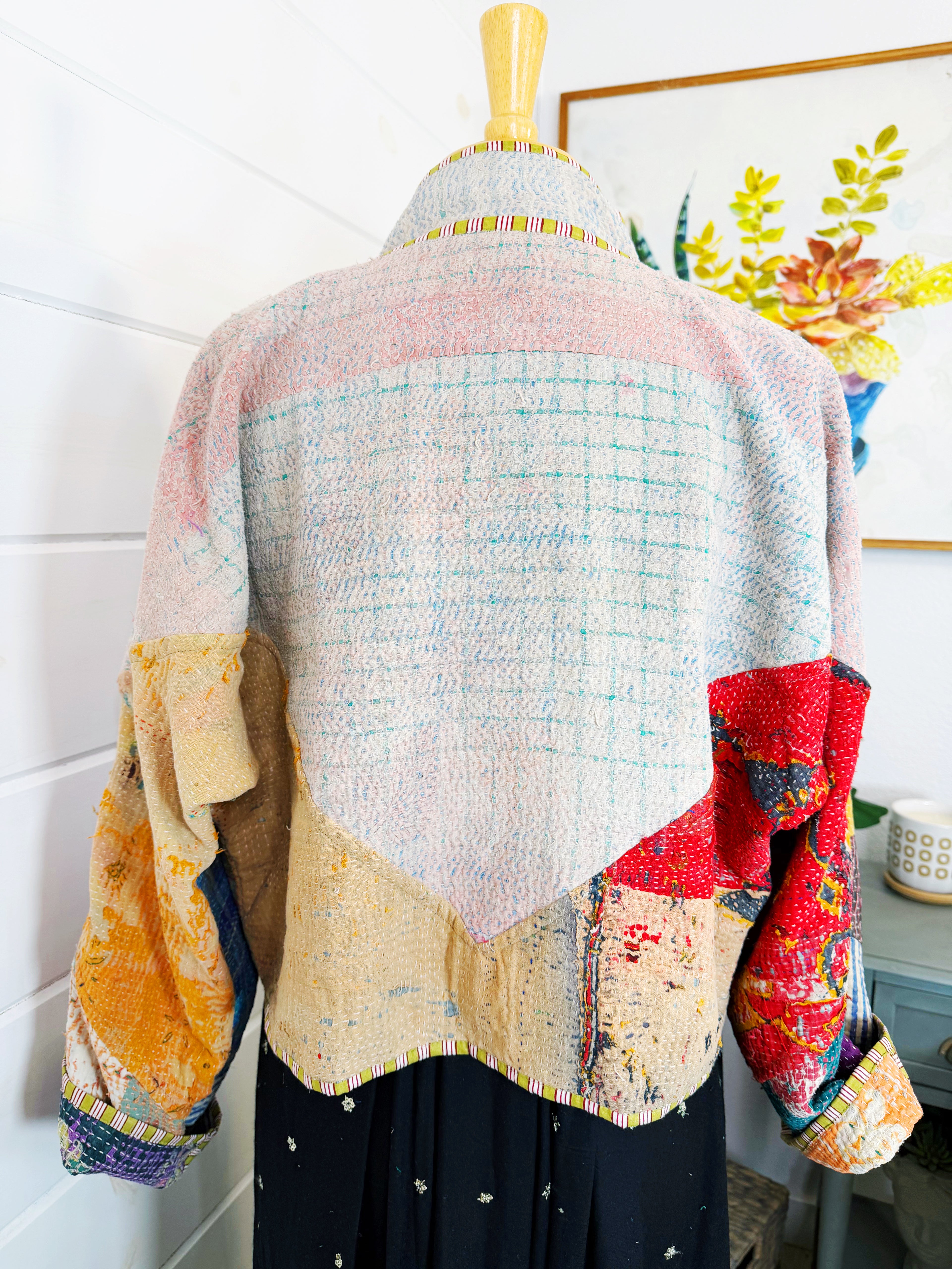 Patchwork Kantha Jacket – Quilted Reversible Blanket Coat