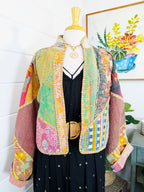 Patchwork Kantha Jacket – Quilted Reversible Blanket Coat