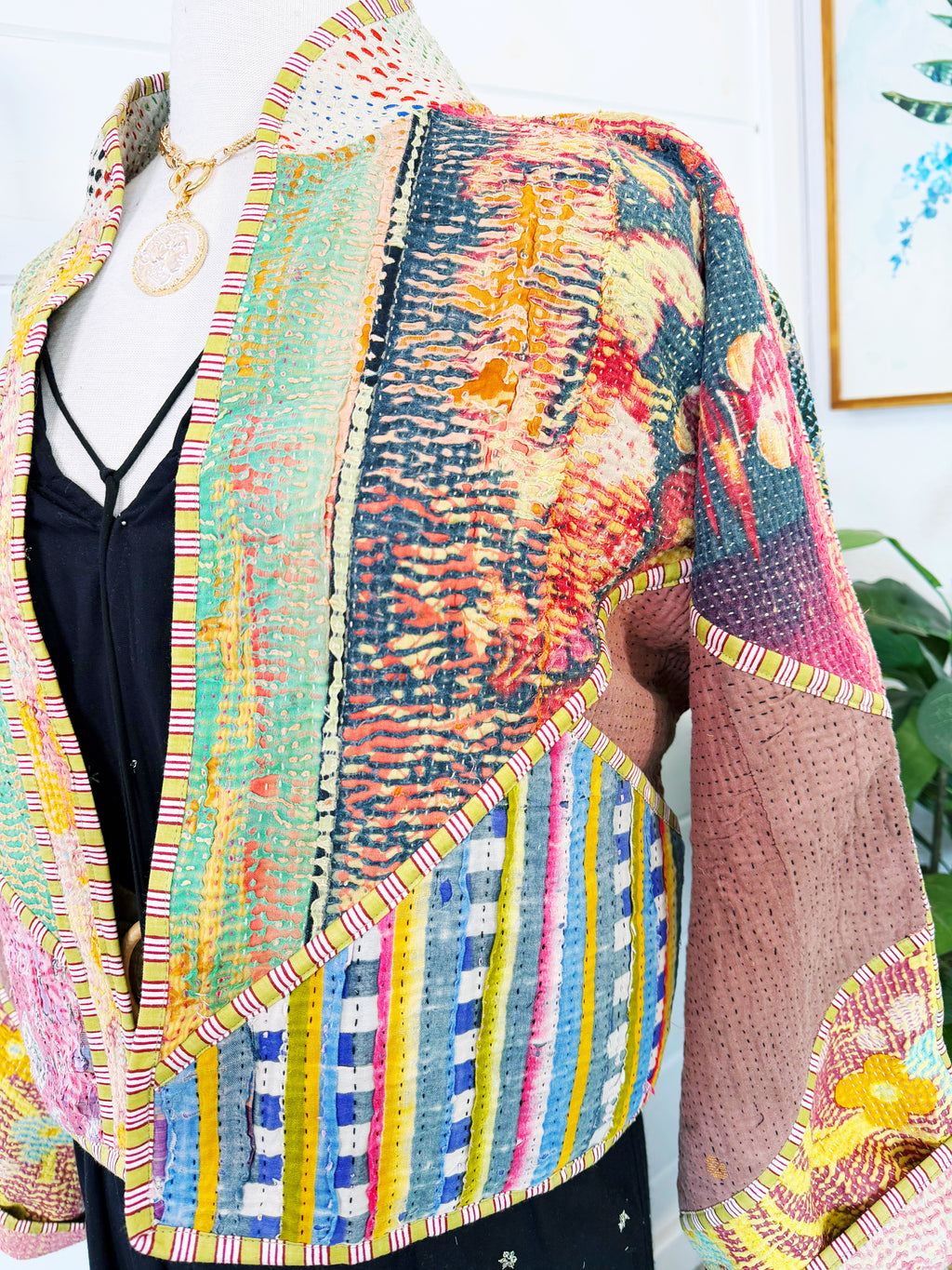 Patchwork Kantha Jacket – Quilted Reversible Blanket Coat