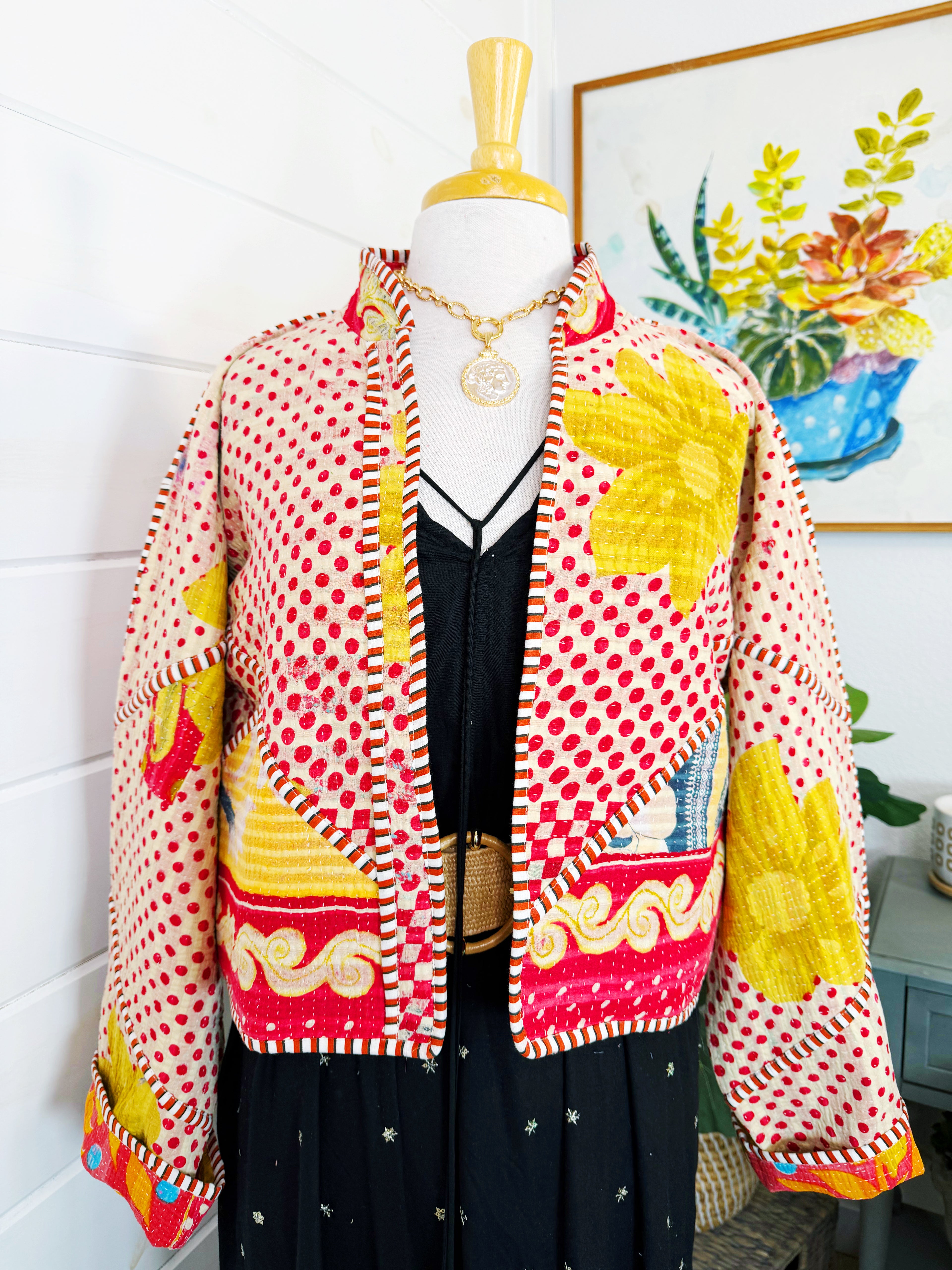 Patchwork Kantha Jacket – Quilted Reversible Blanket Coat