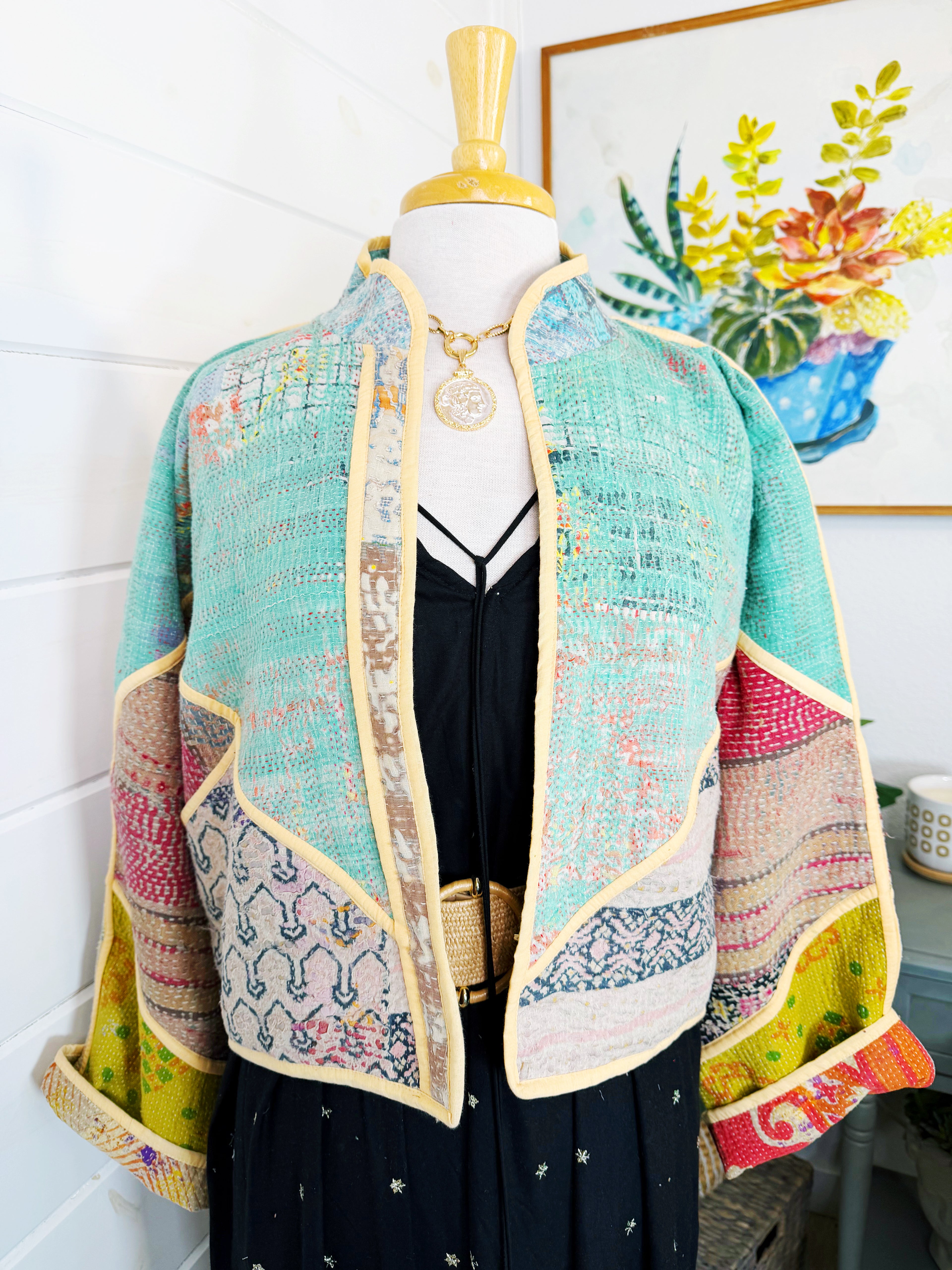 Patchwork Kantha Jacket – Quilted Reversible Blanket Coat
