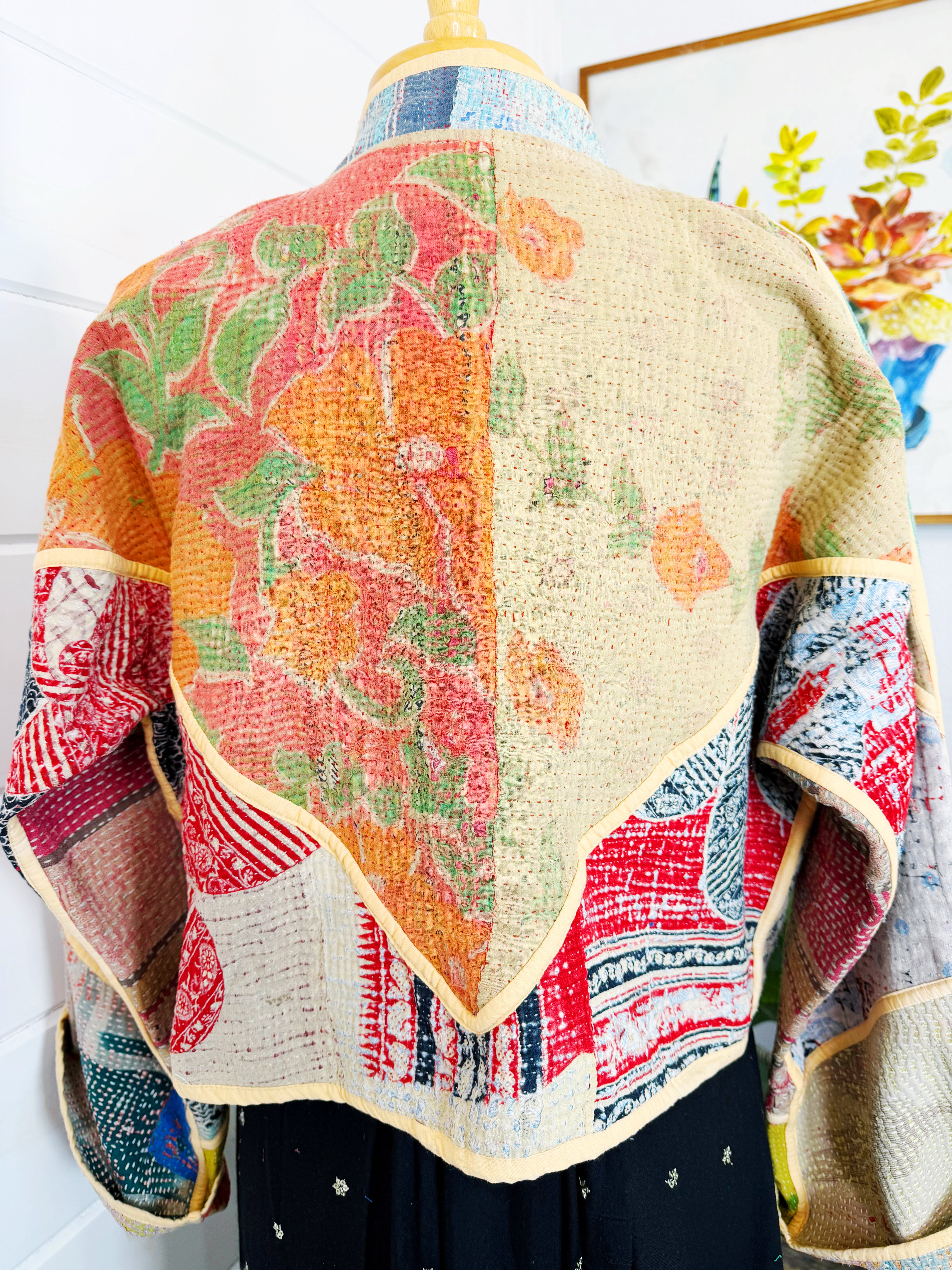 Patchwork Kantha Jacket – Quilted Reversible Blanket Coat