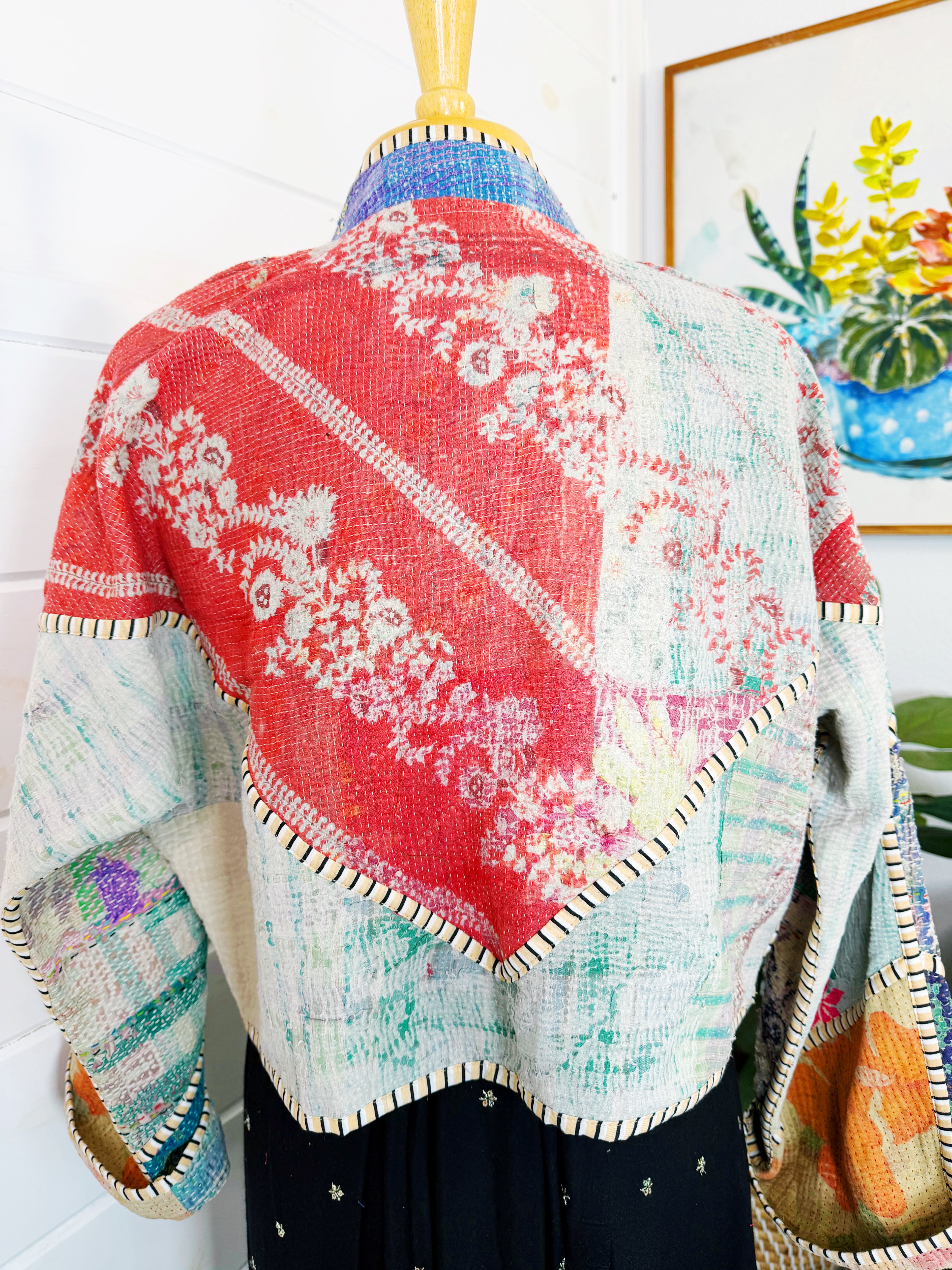 Patchwork Kantha Jacket – Quilted Reversible Blanket Coat