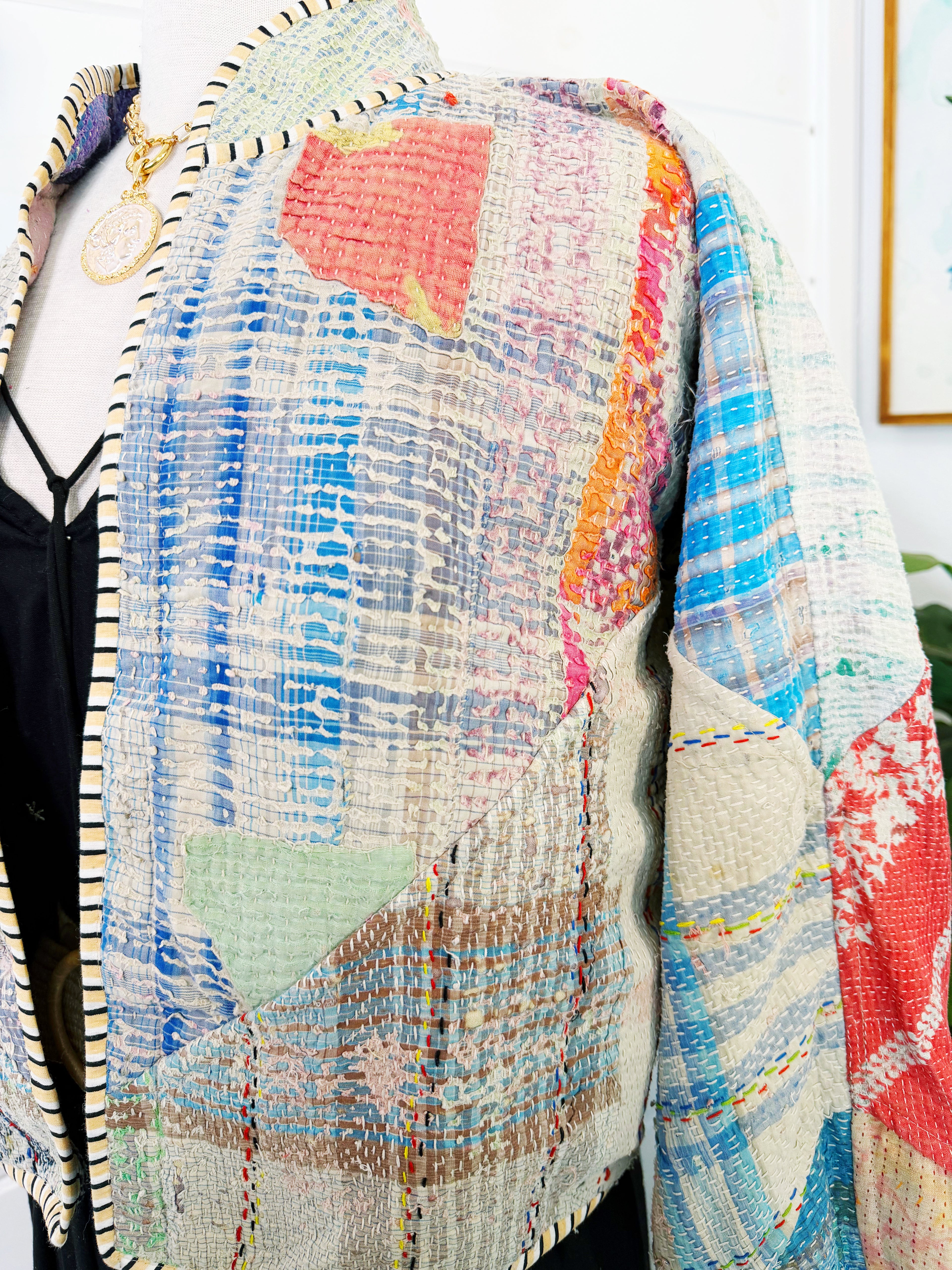 Patchwork Kantha Jacket – Quilted Reversible Blanket Coat