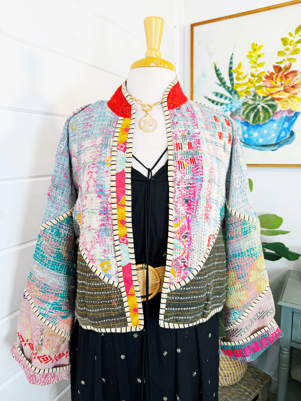 Patchwork Kantha Jacket – Quilted Reversible Blanket Coat