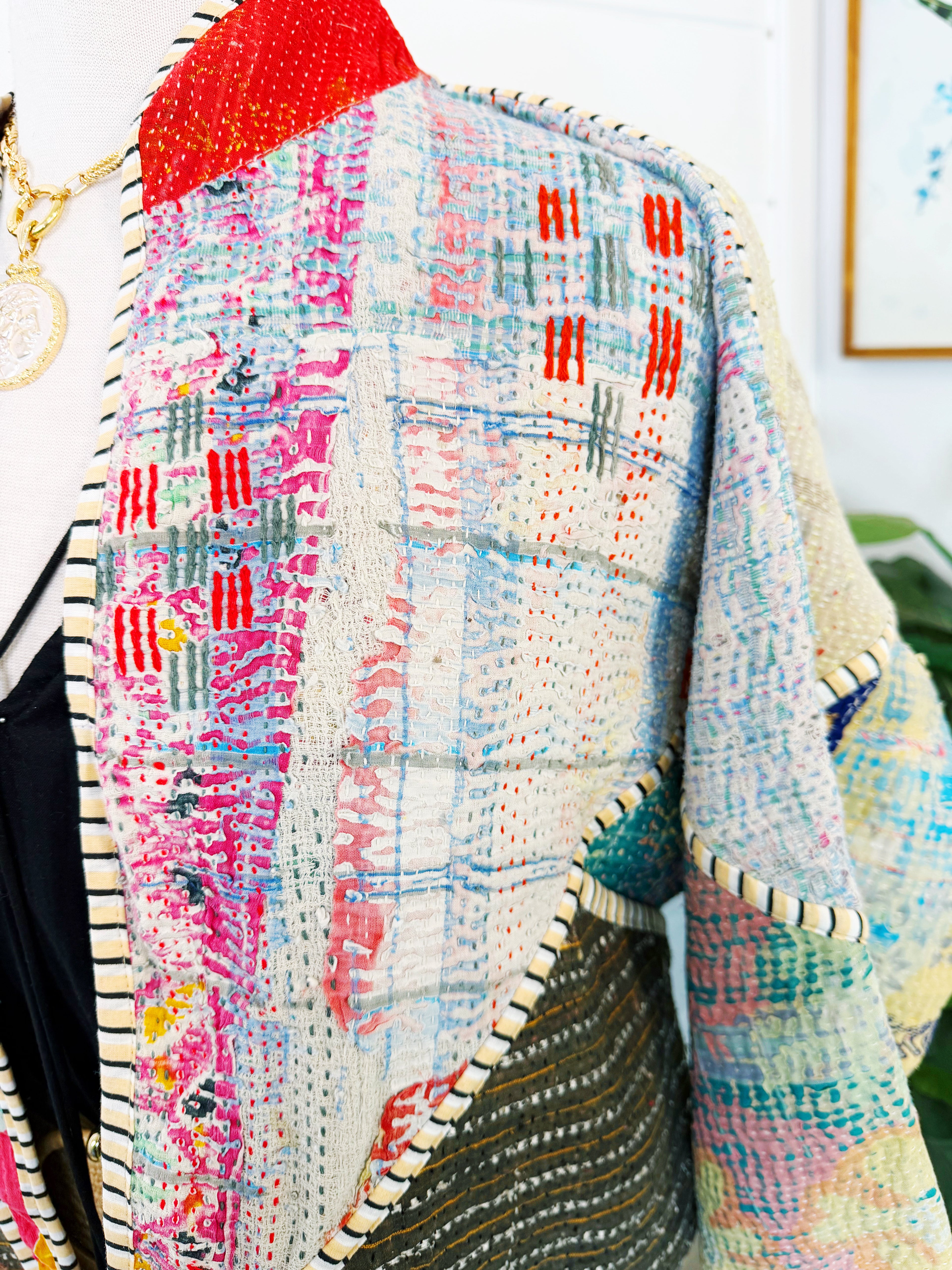 Patchwork Kantha Jacket – Quilted Reversible Blanket Coat
